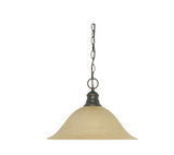 NUVO 60-1276 1 Light - 16" Pendant with Champagne Linen Washed Glass - Mahogany Bronze Finish