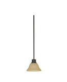 NUVO 60-1277 Empire - 1 Light 7" Mini Pendant with Champagne Linen Washed Glass - Mahogany Bronze Finish