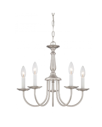 Nuvo 60-1298 5 Light - Chandelier - withCandlesticks - Brushed Nickel Finish