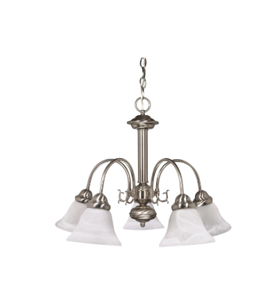 Nuvo 60-181 Ballerina - 5 Light Chandelier with Alabaster Glass - Brushed Nickel Finish