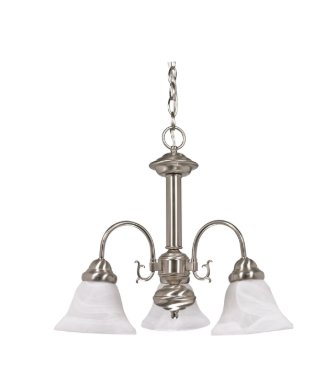 Nuvo 60-182 Ballerina - 3 Light Chandelier with Alabaster Glass - Brushed Nickel Finish