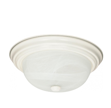 Nuvo 60-221 2 Light - 11" Flush Mount with Alabaster Glass - Textured White Finish