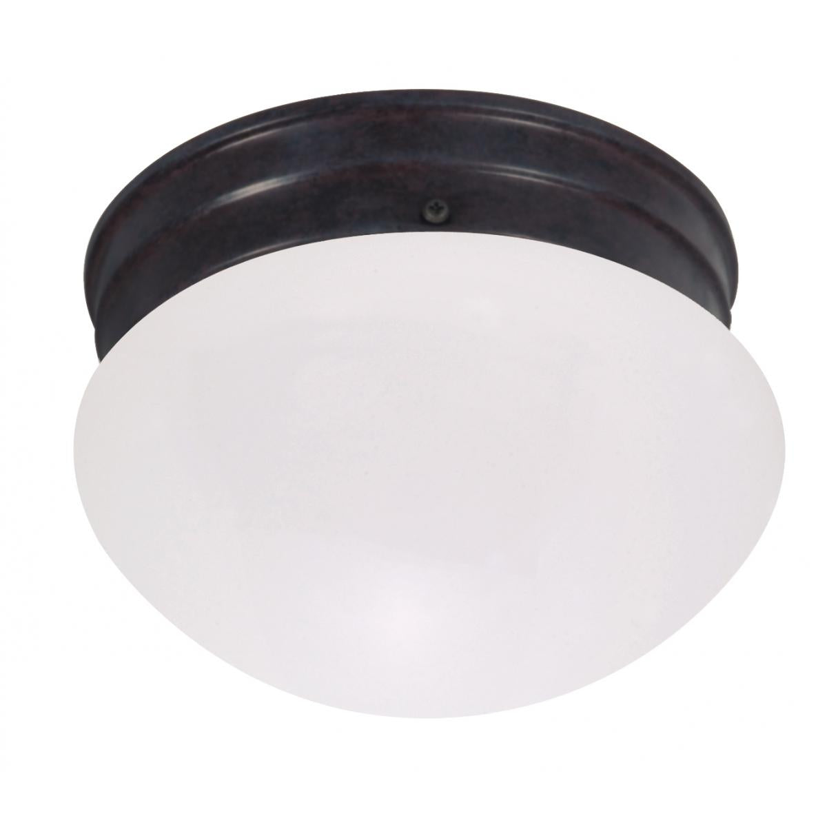 Nuvo 60-2643 2 Light 10" Flush Mount - Frosted Glass, Mahogany Bronze Finish, 120V, 60W