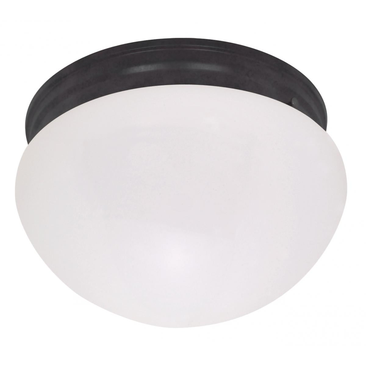Nuvo 60-2645 2 Light 12" Flush Mount - Frosted  Glass, Mahogany Bronze Finish, 120V, 60W