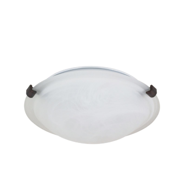 Nuvo 60-272 1 Light - 12" Flush Mount with Alabaster Glass - Old Bronze Finish