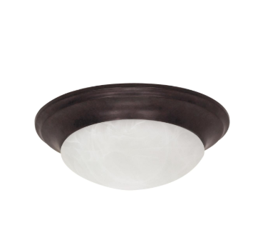 Nuvo 60-281 2 Light - 14" Flush with Alabaster Glass - Old Bronze Finish