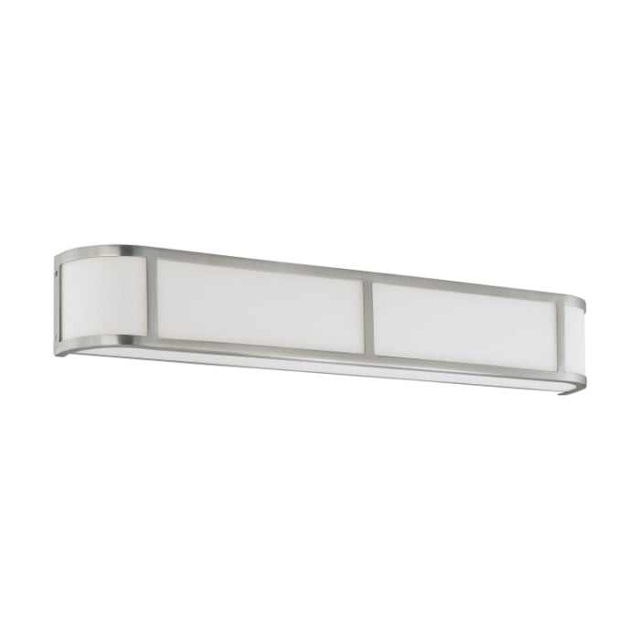 Nuvo 60-2875 5 in. Odeon 4-Light Wall Sconce, Brushed Nickel / Satin White Glass