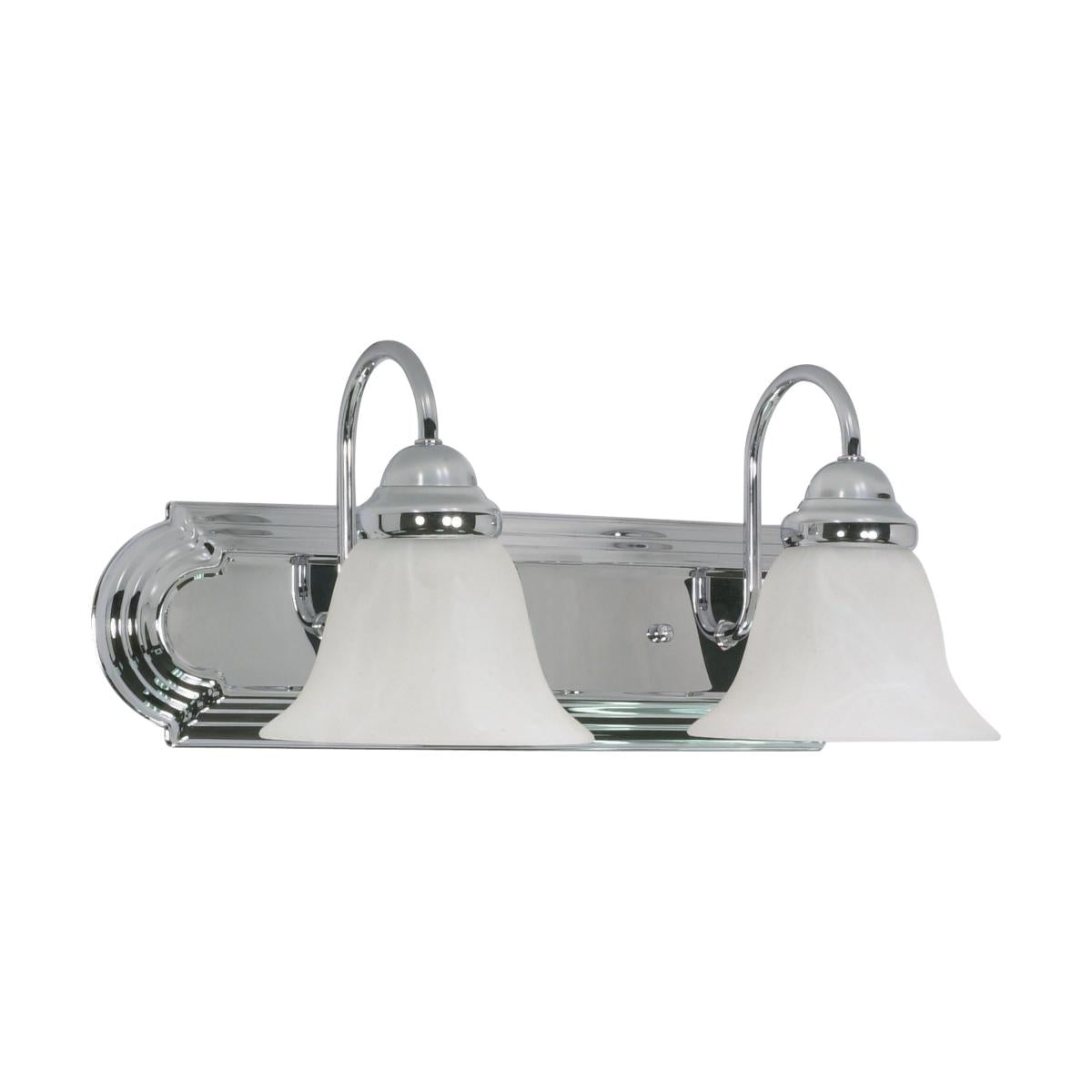 Nuvo 60-316 Ballerina 18" 2-Light Vanity, Alabaster Glass, Polished Chrome Finish