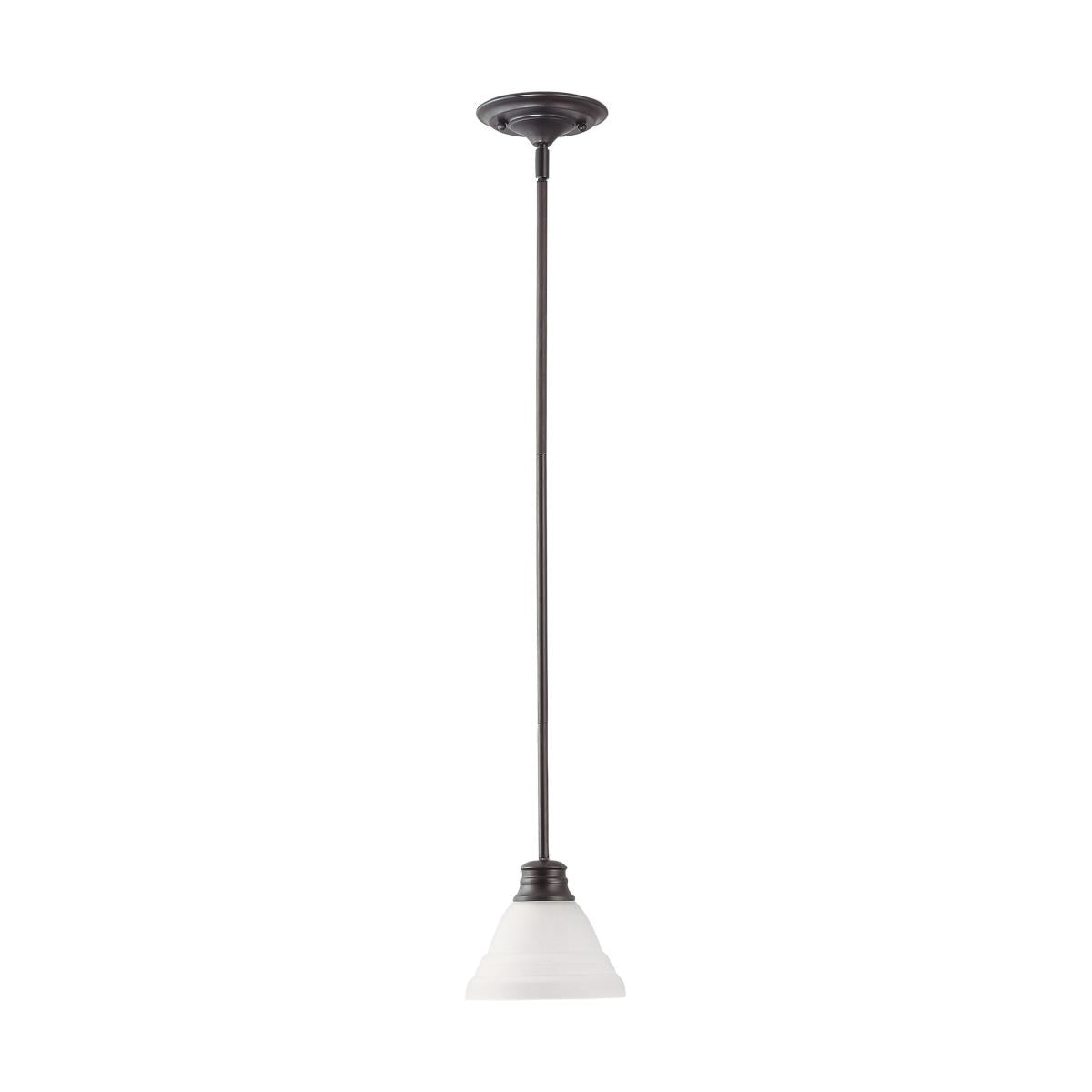 Nuvo 60-3172 Empire - 1 Light 7" Mini Pendant, Frosted White Glass, Mahogany Bronze Finish, 120V, 100W