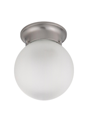Nuvo 60-3249 1 Light - 6" Flush with Frosted White Glass - Brushed Nickel Finish