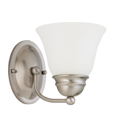 Nuvo 60-3264 Empire - 1 Light 7" Vanity with Frosted White Glass - Brushed Nickel Finish