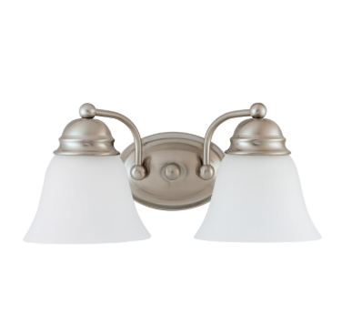 Nuvo 60-3265 Empire - 2 Light 15" Vanity with Frosted White Glass - Brushed Nickel Finish