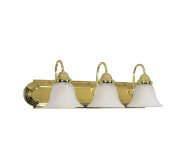 Nuvo 60-329 Ballerina - 3 Light 24" Vanity with Alabaster Glass - Polished Brass Finish