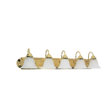 Nuvo 60-331 Ballerina - 5 Light 36" Vanity with Alabaster Glass - Polished Brass Finish