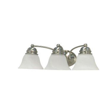 Nuvo 60-342 Empire - 3 Light 21" Vanity with Alabaster Glass - Brushed Nickel Finish