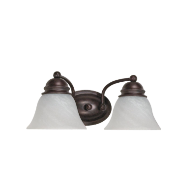 Nuvo 60-345 Empire - 2 Light 15" Vanity with Alabaster Glass - Old Bronze Finish