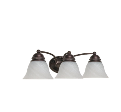 Nuvo 60-346 Empire - 3 Light 21" Vanity with Alabaster Glass - Old Bronze Finish