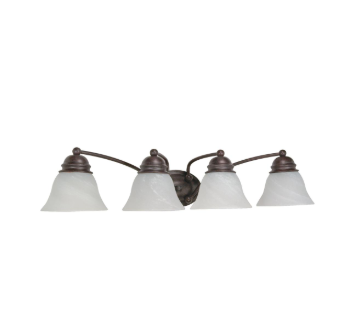 Nuvo 60-347 Empire - 4 Light 29" Vanity with Alabaster Glass - Old Bronze Finish