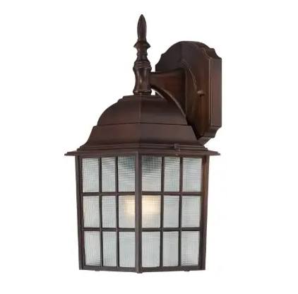 Nuvo 60-3481 14-in Adams LED Wall Lantern w/ Frosted Glass, Wattage 100W, 1 Light, Rustic Bronze