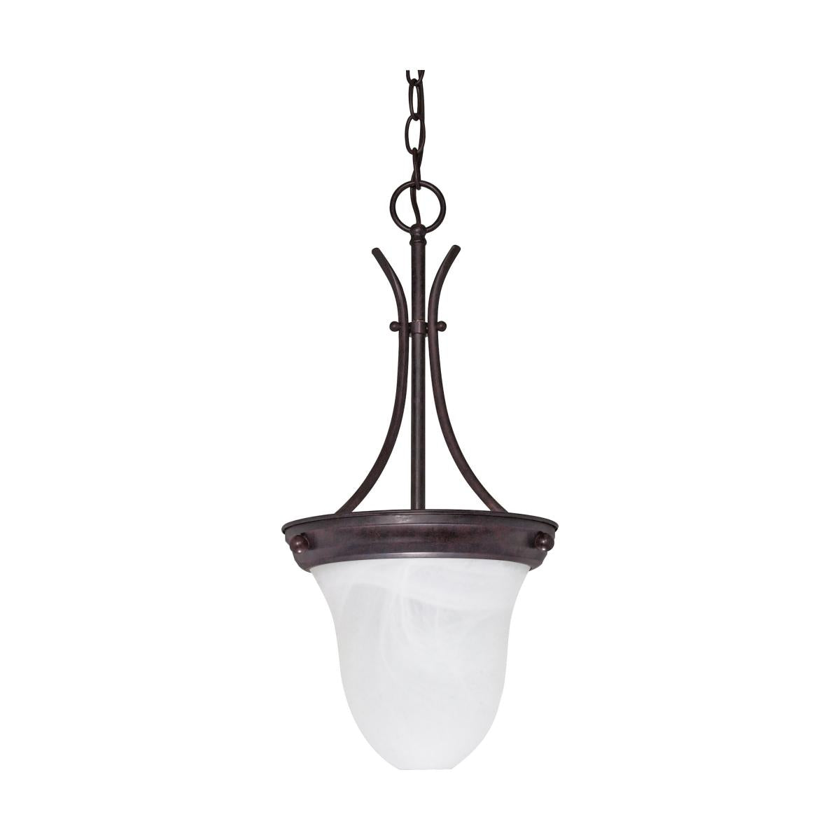 Nuvo 60-395 10" 1-Light Pendant, Alabaster Glass, Old Bronze Finish, 100W Max