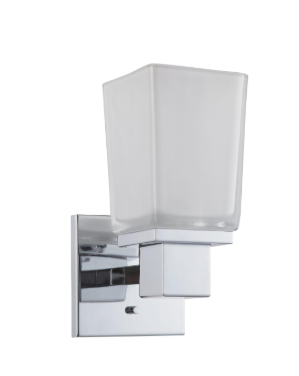 Nuvo 60-4001 Parker - 1 Light Vanity with Sandstone Etched Glass - Polished Chrome Finish