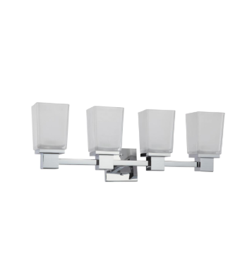 Nuvo 60-4004 Parker - 4 Light Vanity with Sandstone Etched Glass - Polished Chrome Finish