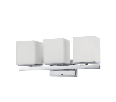 Nuvo 60-4083 Bento - 3 Light Vanity with Satin White Glass - Polished Chrome Finish