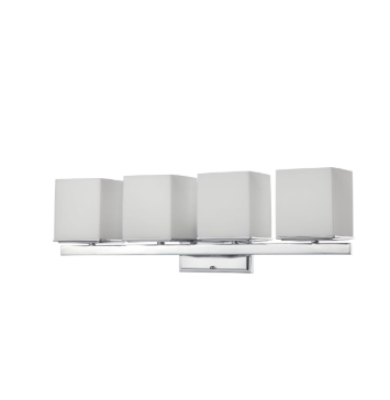 Nuvo 60-4084 Bento - 4 Light Vanity with Satin White Glass - Polished Chrome Finish