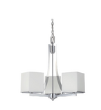 NUVO 60-4085 Bento - 3 Light Chandelier with Satin White Glass - Polished Chrome Finish