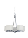 NUVO 60-4086 Bento - 5 Light Chandelier with Satin White Glass - Polished Chrome Finish