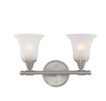 Nuvo 60-4142 Surrey - 2 Light Vanity with Frosted Glass - Brushed Nickel Finish