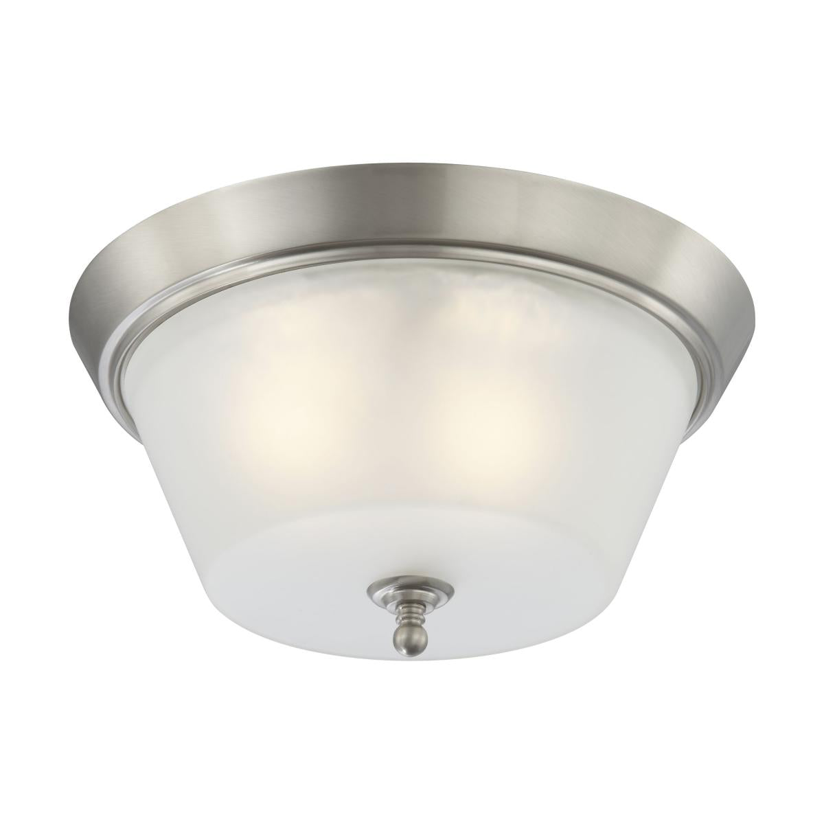 Nuvo 60-4153 Surrey 3-Light Flush Dome Ceiling Light, 60W Max, 120V, Frosted Glass, Brushed Nickel