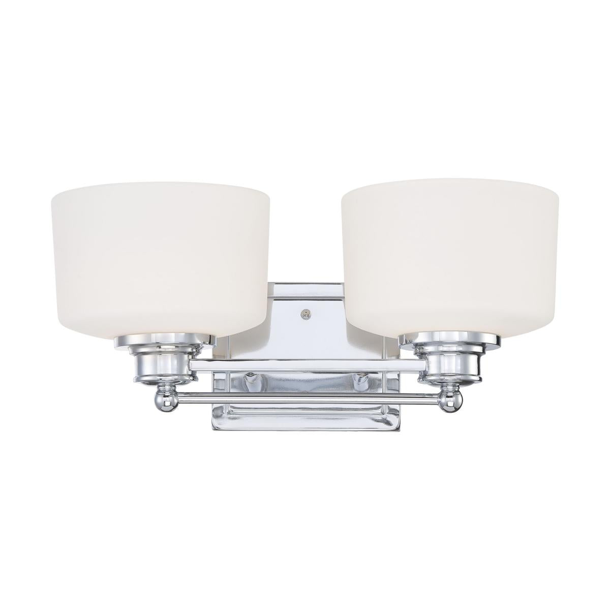 Nuvo 60-4582 Soho 2-Light Vanity Wall Fixture, 100W Max, 120V, Satin White Glass, Polished Chrome Finish