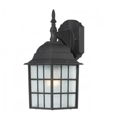 Nuvo 60-4906 14" Adams Outdoor Wall Light, Frosted Glass, Black