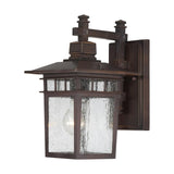 Nuvo  60-4952 Cove Neck 1-Light 12" Wall Lantern, 100W Max, 120V, Clear Seeded Glass, Rustic Bronze Finish