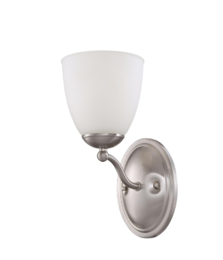 Nuvo 60-5031 Patton - 1 Light Vanity with Frosted Glass - Brushed Nickel Finish