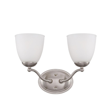 Nuvo 60-5032 Patton - 2 Light Vanity with Frosted Glass - Brushed Nickel Finish