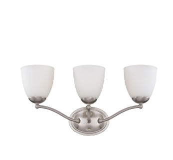 Nuvo 60-5033 Patton - 3 Light Vanity with Frosted Glass - Brushed Nickel Finish