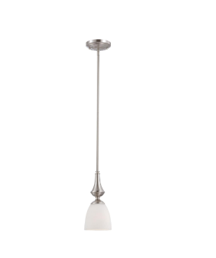 Nuvo 60-5037 Patton - 1 Light Mini Pendant with Frosted Glass - Brushed Nickel Finish