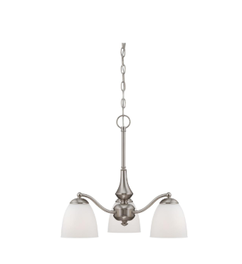 Nuvo 60-5042 Patton - 3 Light Chandelier (Arms Down) with Frosted Glass - Brushed Nickel Finish