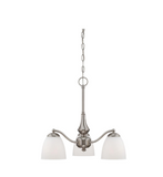 NUVO 60-5042 Patton - 3 Light Chandelier (Arms Down) with Frosted Glass - Brushed Nickel Finish