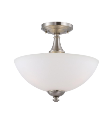 Nuvo 60-5044 Patton - 3 Light Semi Flush with Frosted Glass - Brushed Nickel Finish