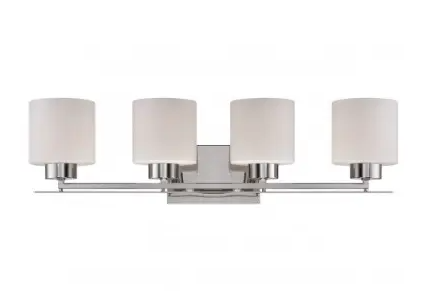 Nuvo 60-5204 Parallel Vanity Light Fixture, Mountable, 4-Light, Polished Nickel