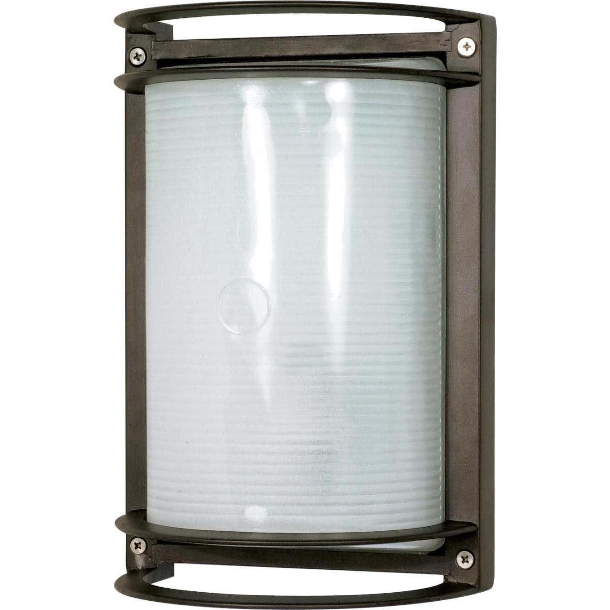 Nuvo 60-531 10" Rectangle Bulkhead Light - Architectural Bronze Finish - 1 Lamp - Frosted Glass - 60W Max - Wet Rated - Aluminum Construction