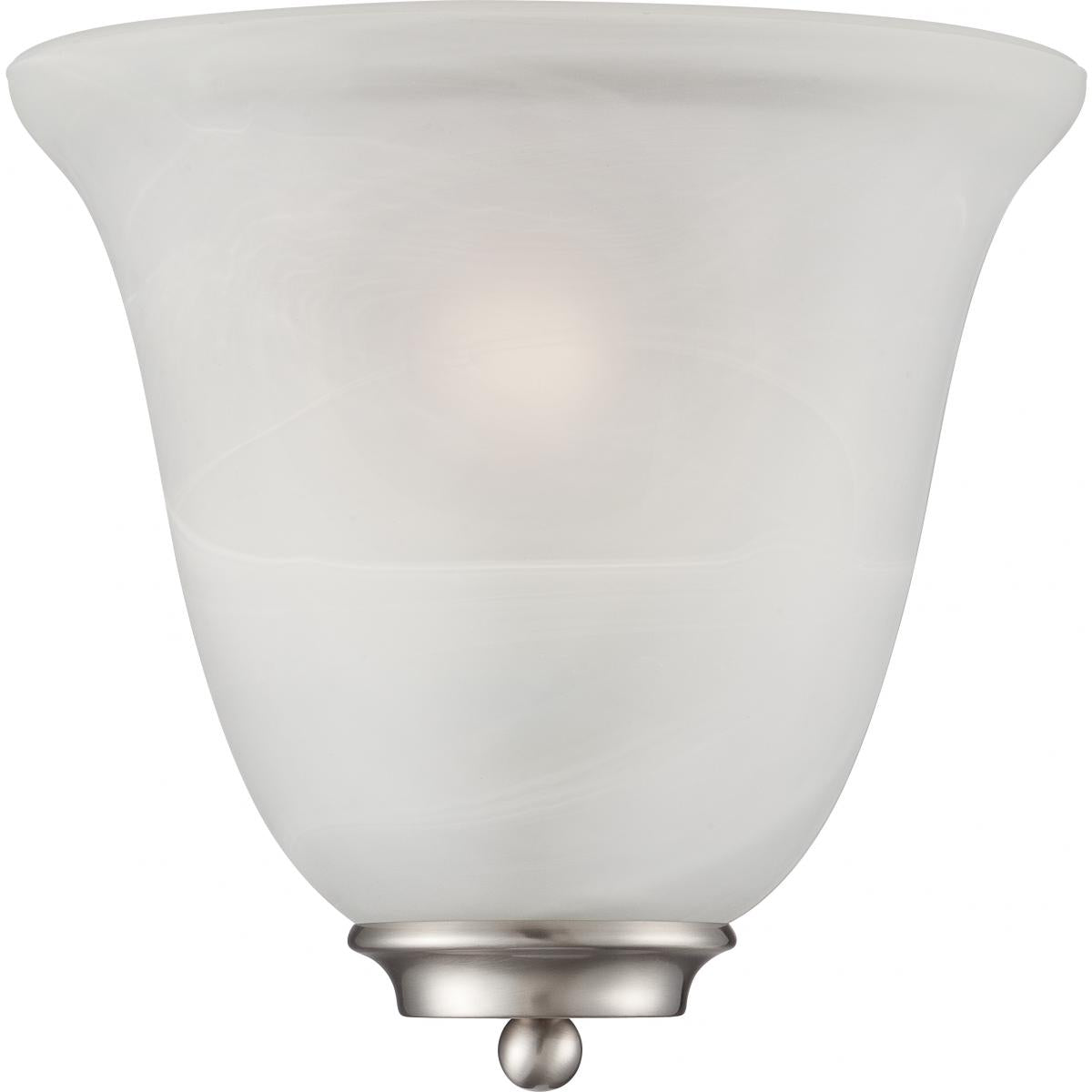 Nuvo 60-5376 Empire - 1 Light Wall Sconce - Brushed Nickel Finish with Alabaster Glass, 60W Max
