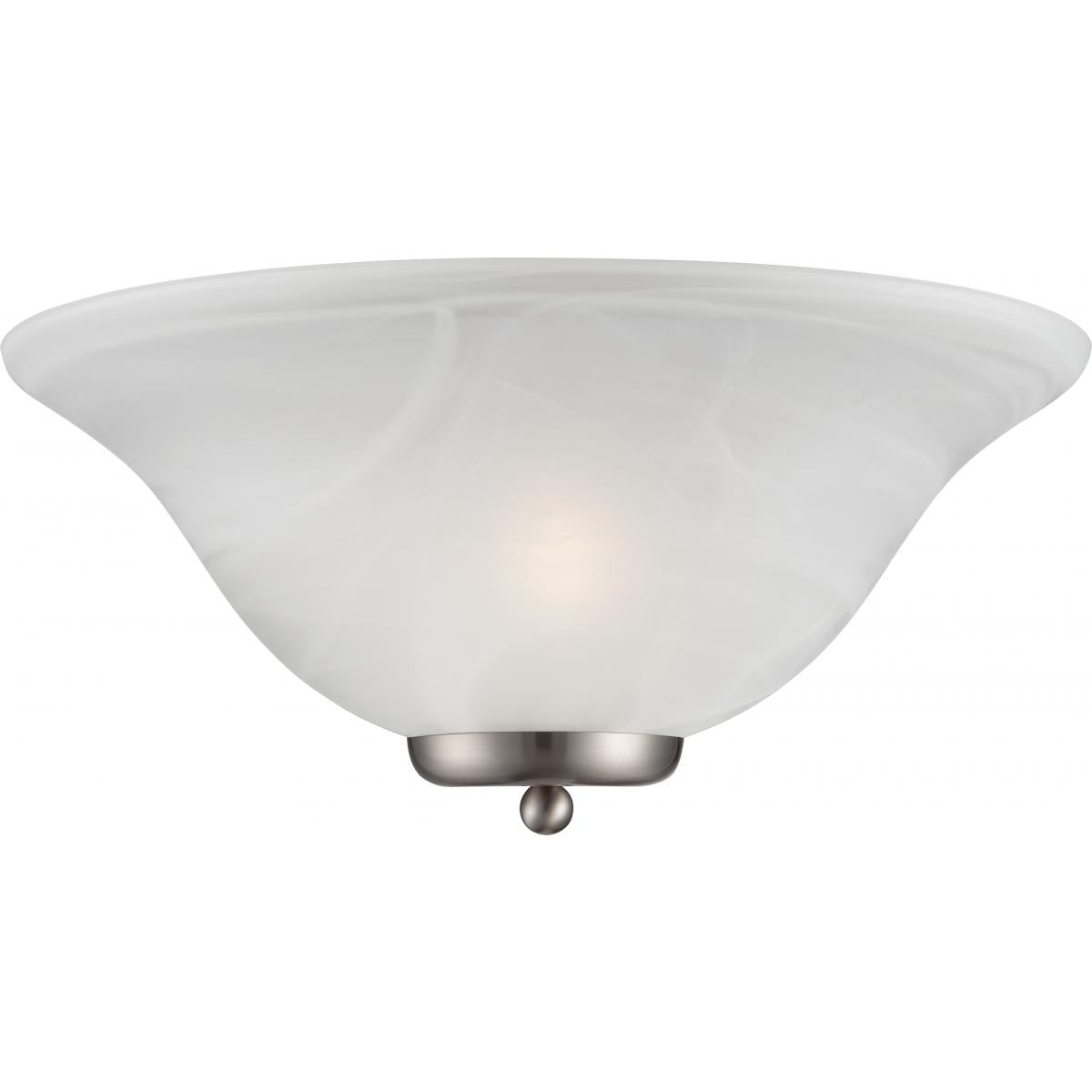 Nuvo 60-5381 Ballerina - 1 Light Wall Sconce - Brushed Nickel Finish with Alabaster Glass, 60W Max