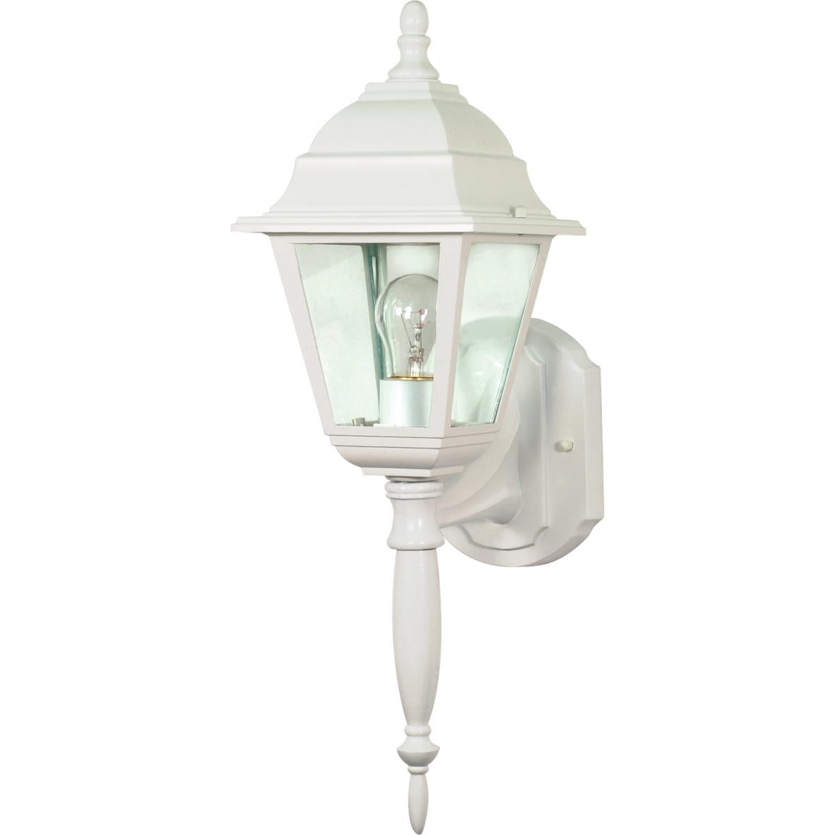 Nuvo 60-540 Briton 18" Wall Lantern - White Finish - 1 Light - Clear Seeded Glass - 60W Max