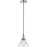 Nuvo  60-5403 Vintage - 1 Light Pendant with Clear Glass - Polished Nickel Finish, 100W Max