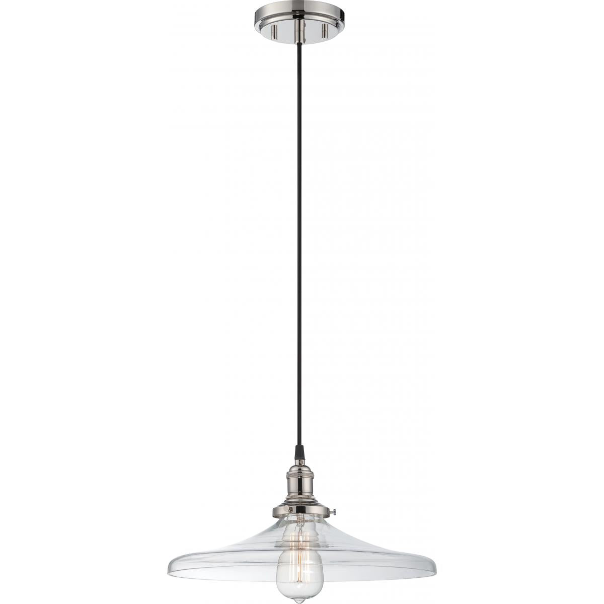 Nuvo 60-5407 Vintage - 1 Light Pendant with Clear Glass - Polished Nickel Finish