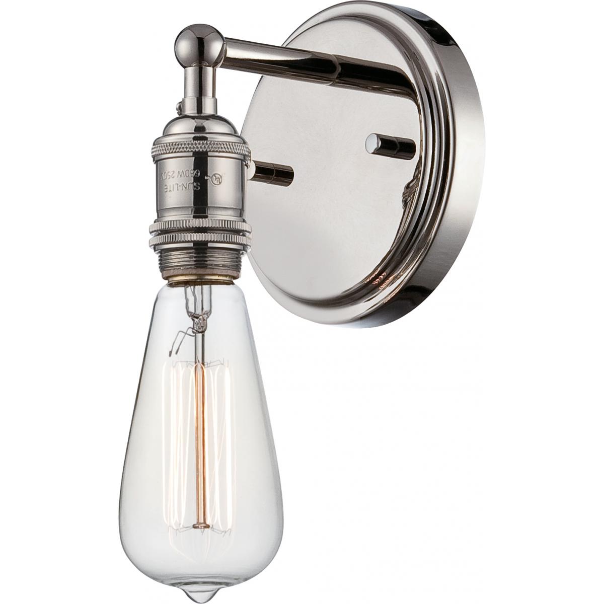 Nuvo 60-5415 Vintage - 1 Light Sconce - Polished Nickel Finish